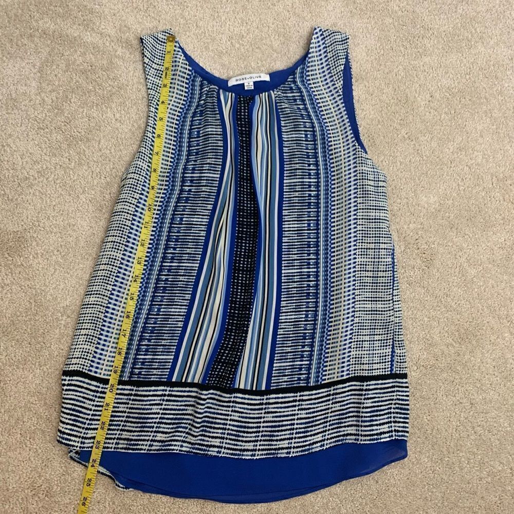 ▫️ROSE & OLIVE Multi-colored Striped Flowy Layered Tank Women’s Top | Size Small - Picture 10 of 13